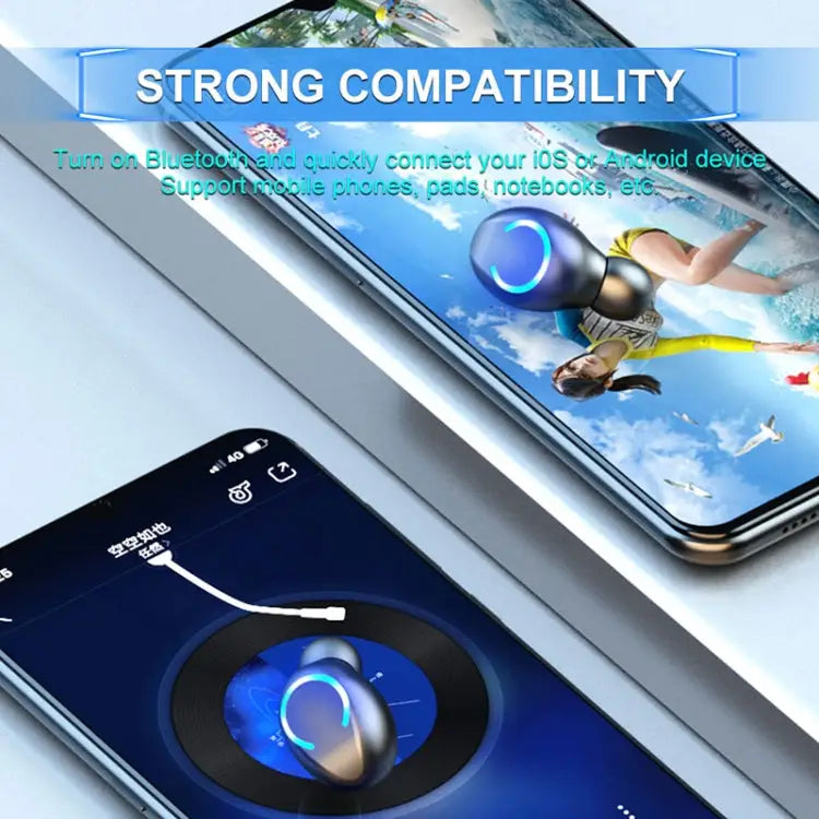 F9-6 TWS CVC8.0 Noise Cancelling Touch Bluetooth Earphone with Pull-out Cylindrical Charging Box Support LED Power