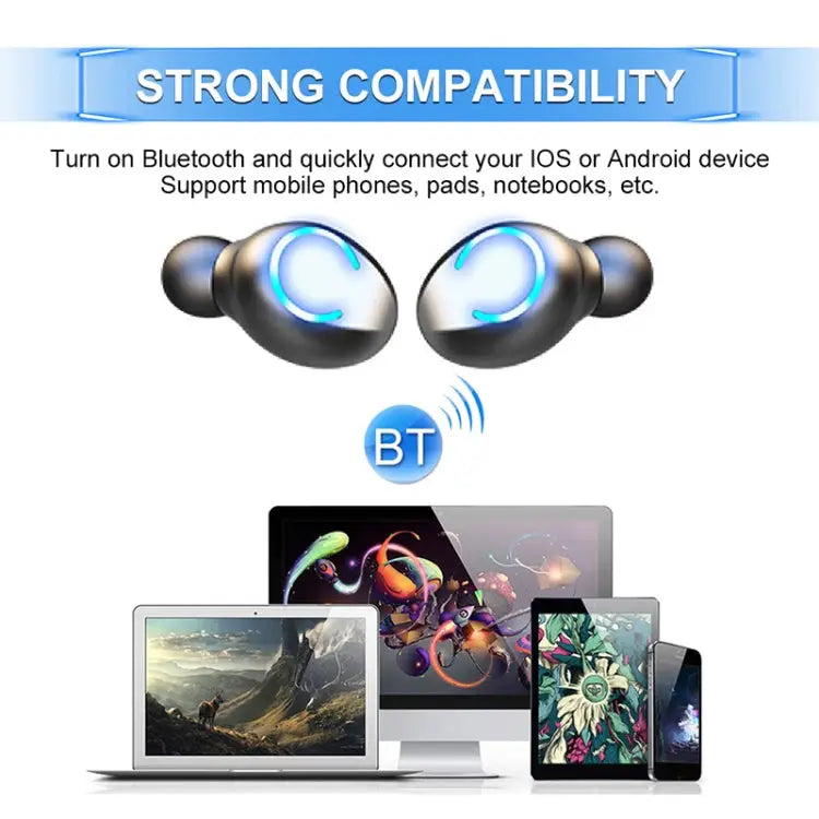 F9-6 TWS CVC8.0 Noise Cancelling Touch Bluetooth Earphone with Pull-out Cylindrical Charging Box Support LED Power