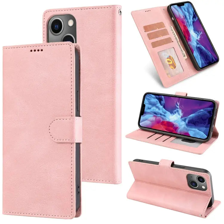 Fantasy Classic Skin-feel Calfskin Texture Leather Case For iPhone 14 For iPhone 14 Plus For iPhone 14 Pro For iPhone