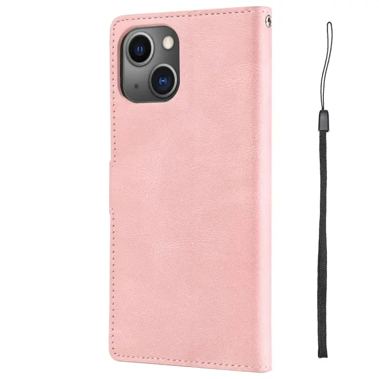 Fantasy Skin-feel Calfskin Texture Leather Phone Case For iPhone 14 - Apple Accessories