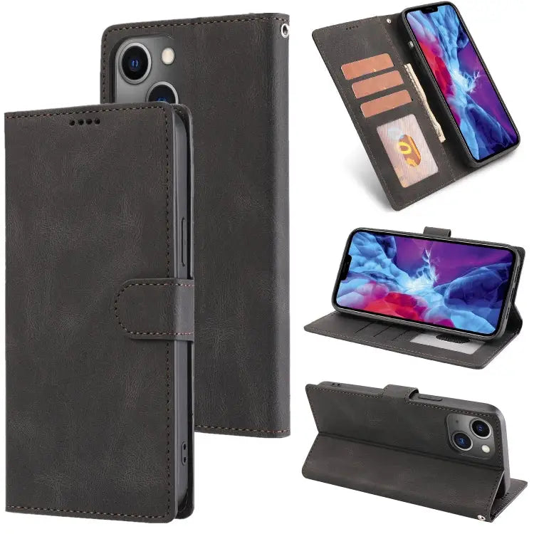 Fantasy Skin-feel Calfskin Texture Leather Phone Case For iPhone 16 For iPhone 15 Pro Max For iPhone 15 Pro For iPhone