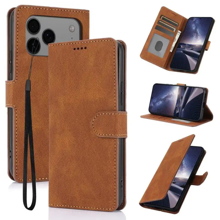 Fantasy Skin-feel Calfskin Texture Leather Phone Case For iPhone 17 Pro Max For iPhone 17 Pro For iPhone 17 For iPhone