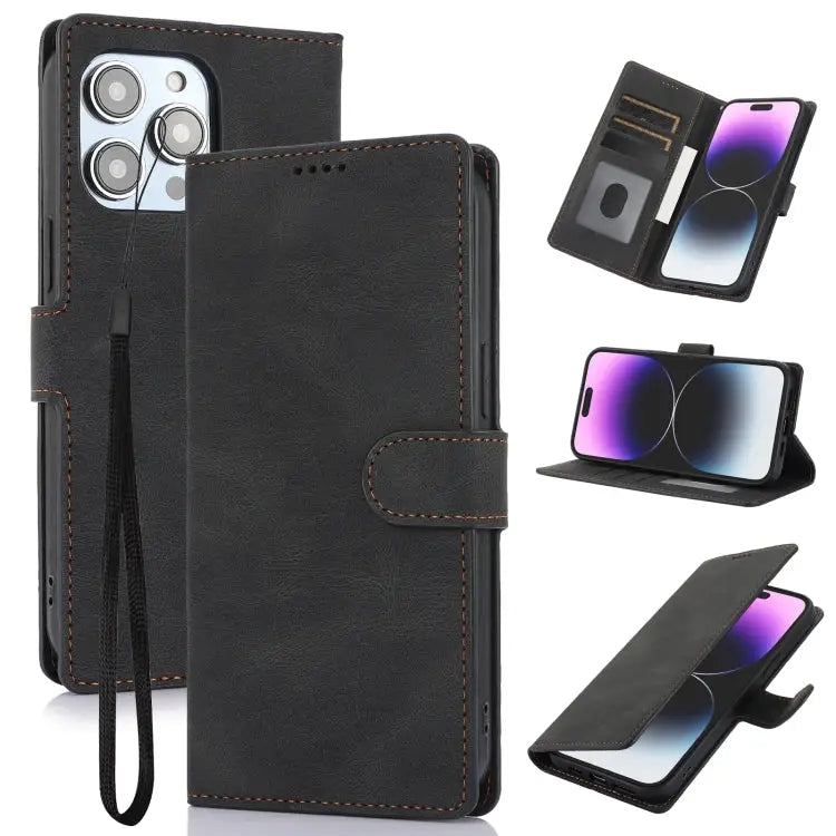 Fantasy Skin-feel Calfskin Texture Leather Phone Case For iPhone SE 2024 For iPhone 16 Pro Max For iPhone 16 Pro