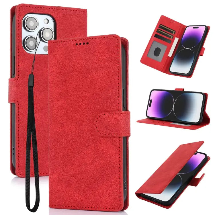 Fantasy Skin-feel Calfskin Texture Leather Phone Case For iPhone SE 2024 For iPhone 16 Pro Max For iPhone 16 Pro