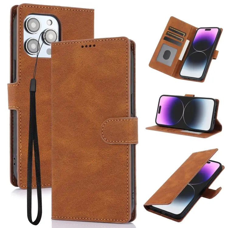 Fantasy Skin-feel Calfskin Texture Leather Phone Case For iPhone SE 2024 For iPhone 16 Pro Max For iPhone 16 Pro
