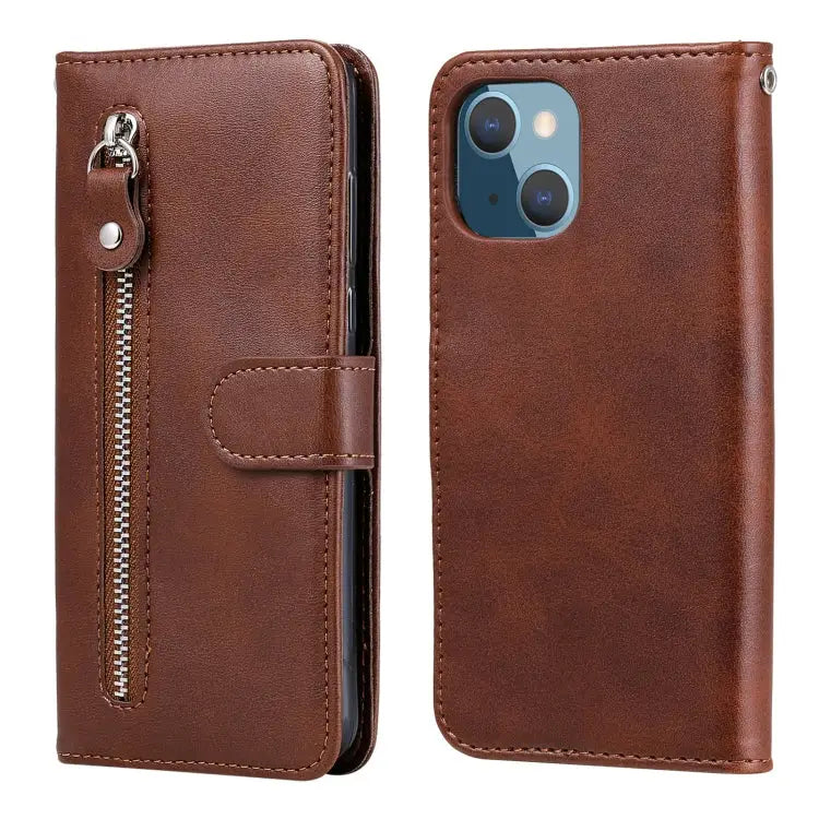 Fashion Calf Texture Zipper Horizontal Flip Leather Case with Stand & Card Slots & Wallet Function For iPhone 13 mini