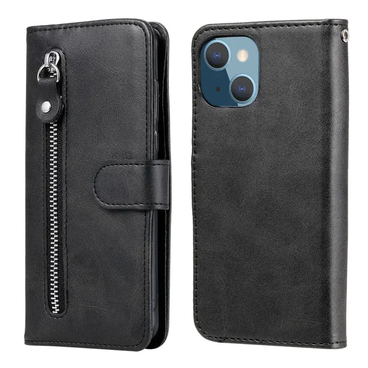 Fashion Calf Texture Zipper Horizontal Flip Leather Case with Stand & Card Slots & Wallet Function For iPhone 13 mini