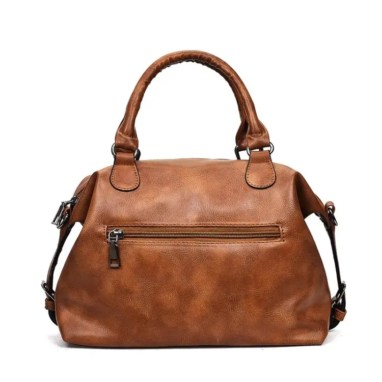Fashion Casual Retro Oil PU Shoulder Bag Ladies Handbag Messenger Bag - Pink