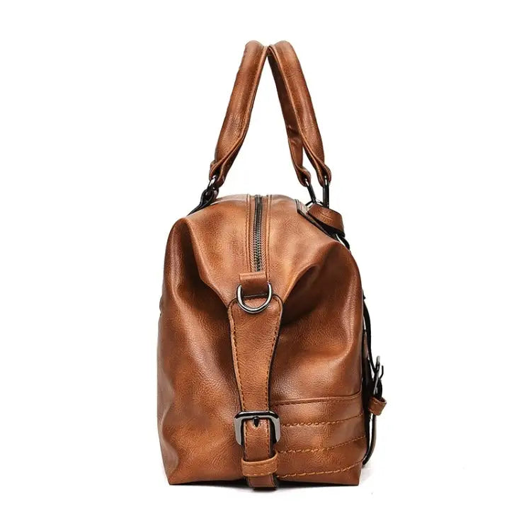 Fashion Casual Retro Oil PU Shoulder Bag Ladies Handbag Messenger Bag - Pink