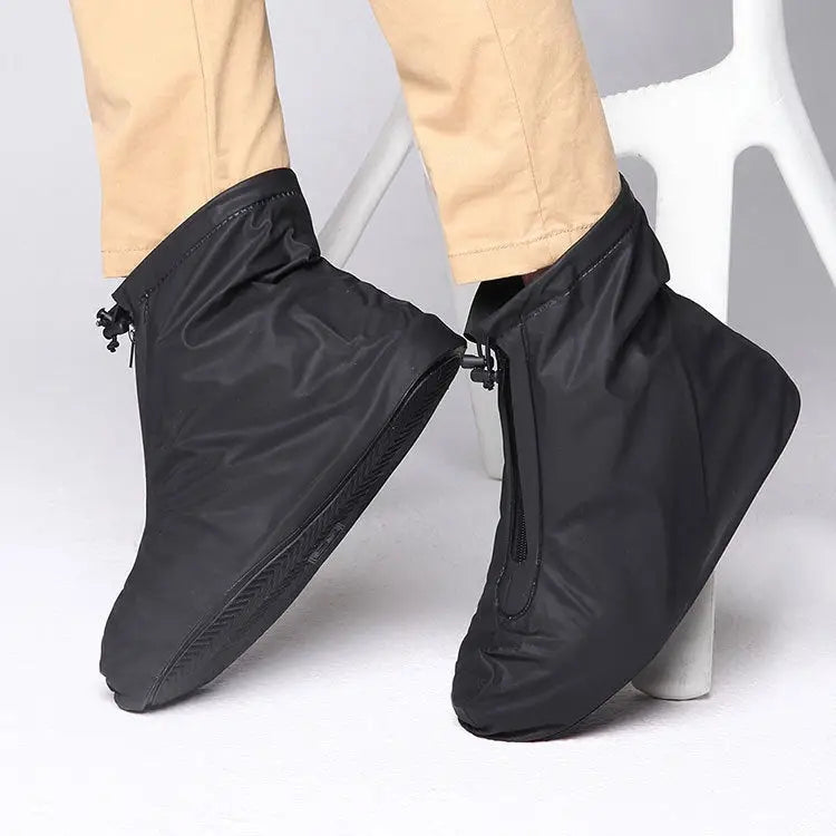 Fashion PVC Non-slip Waterproof Thick-soled Shoe Cover Size: L Size: L - Size: L