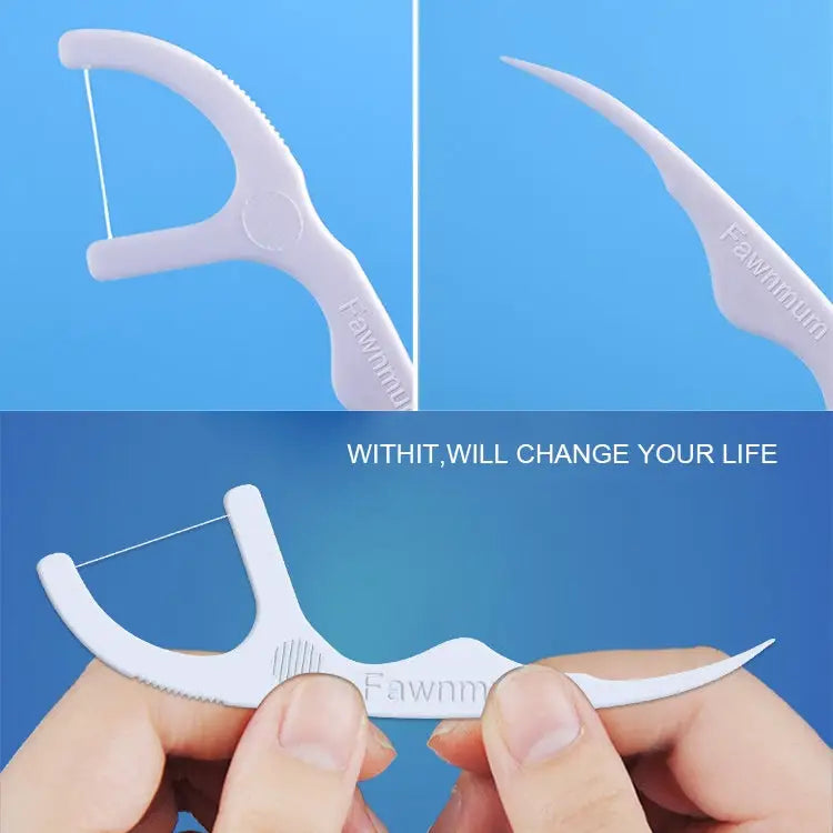 Fawnmum Ultra-fine Safety Dental Floss Super Tension Toothpick Thread 2 Packs / (180pcs) - 2 Packs / (180pcs)
