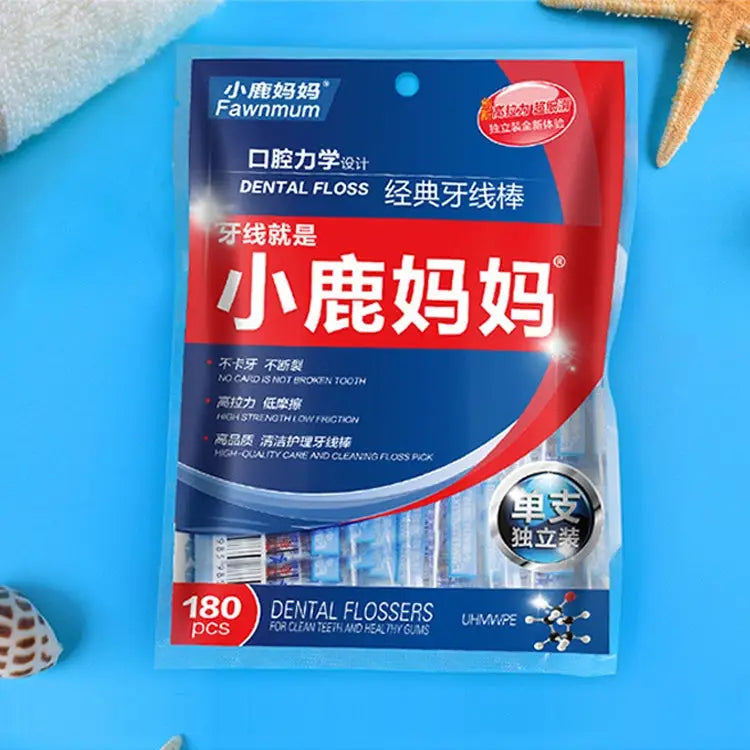 Fawnmum Ultra-fine Safety Dental Floss Super Tension Toothpick Thread 2 Packs / (180pcs) - 2 Packs / (180pcs)