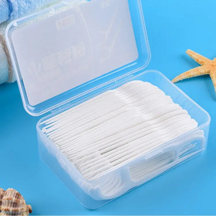 Fawnmum Ultra-fine Safety Flat Dental Floss Rod Toothpick Thread 50pcs/Box - 2 Boxes / (50pcs)