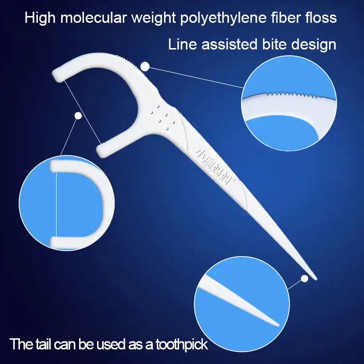Fawnmum Ultra-fine Safety Flat Dental Floss Rod Toothpick Thread 50pcs/Box - 2 Boxes / (50pcs)