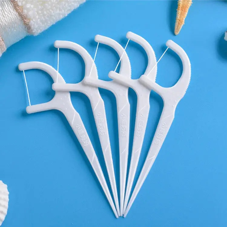 Fawnmum Ultra-fine Safety Flat Dental Floss Rod Toothpick Thread 50pcs/Box - 2 Boxes / (50pcs)