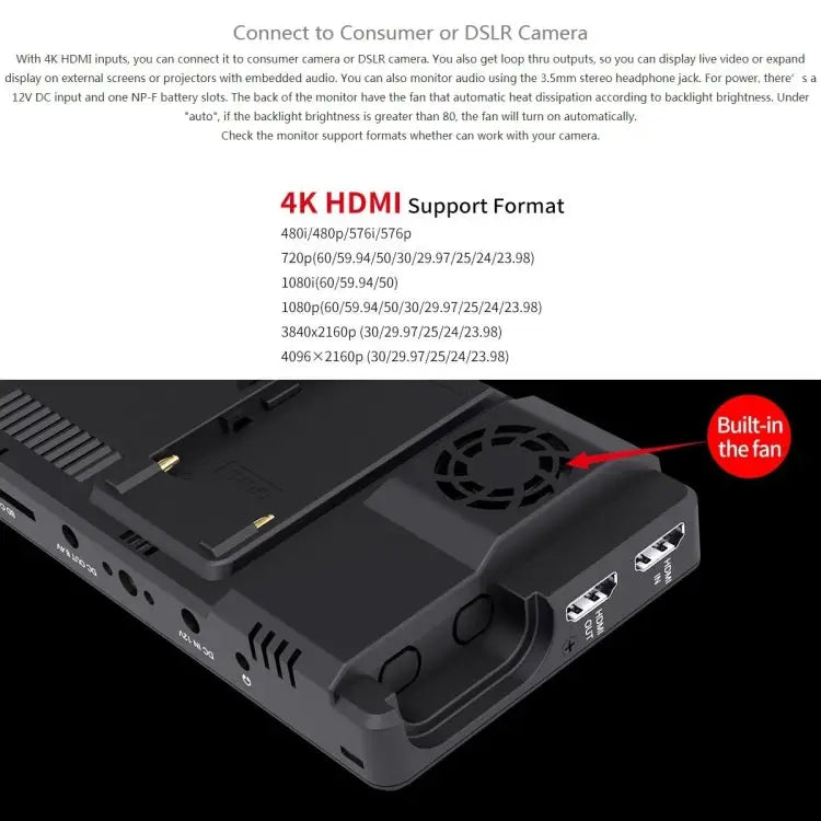FEELWORLD LUT6 1920x1080 2600 nits 6 inch IPS Screen HDMI 4K Touch Control Camera Field Monitor LUT6 - LUT6