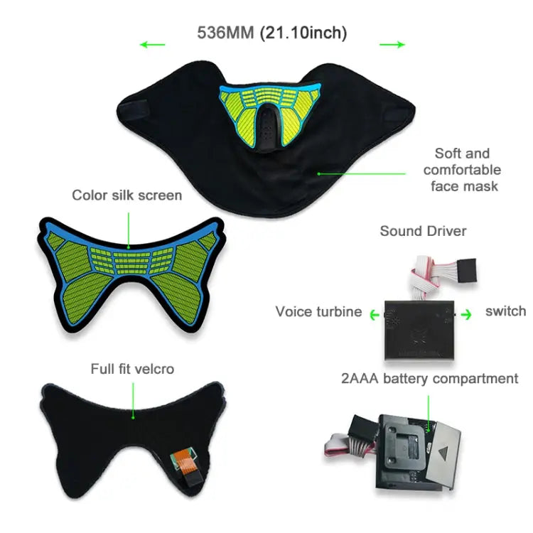 FG-MA-013 Halloween Mask Voice Control LED Cold Light Terror Cosplay Mask FG-MA-013 - FG-MA-013