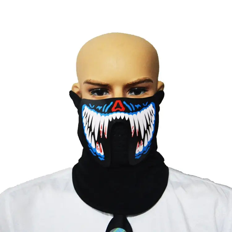 FG-MA-02 Halloween Mask Voice Control LED Cold Light Terror Cosplay Mask FG-MA-02 - FG-MA-02