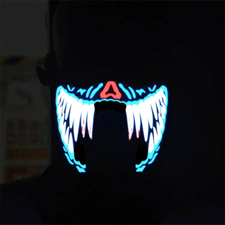 FG-MA-02 Halloween Mask Voice Control LED Cold Light Terror Cosplay Mask FG-MA-02 - FG-MA-02