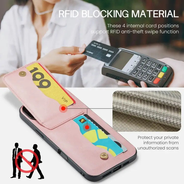 Fierre Shann Crazy Horse Card Holder Back Cover PU Phone Case For iPhone 16 Pro Max For iPhone 16 Pro For iPhone 16