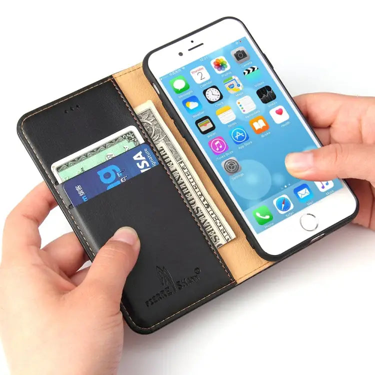 Fierre Shann PU Genuine Leather Texture Horizontal Flip Leather Case with Holder & Card Slots & Wallet For iPhone 8 / 7
