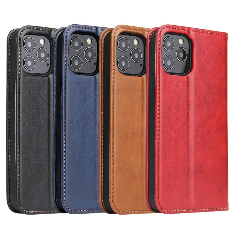 Fierre Shann PU Genuine Leather Texture Horizontal Flip Leather Case with Holder & Card Slots & Wallet For iPhone 12
