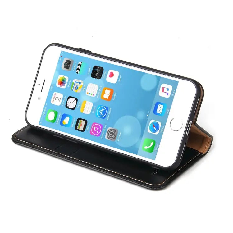 Fierre Shann PU Genuine Leather Texture Horizontal Flip Leather Case with Holder & Card Slots & Wallet For iPhone 8 / 7