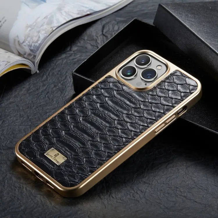 Fierre Shann Python Texture Electroplating PU Phone Case - Apple Accessories