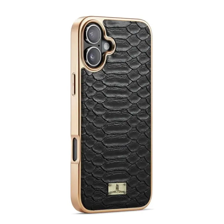 Fierre Shann Python Texture Electroplating PU Phone Case For iPhone 15 Plus For iPhone 15 For iPhone 14 Plus For iPhone