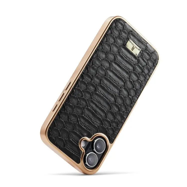 Fierre Shann Python Texture Electroplating PU Phone Case For iPhone 15 Plus For iPhone 15 For iPhone 14 Plus For iPhone
