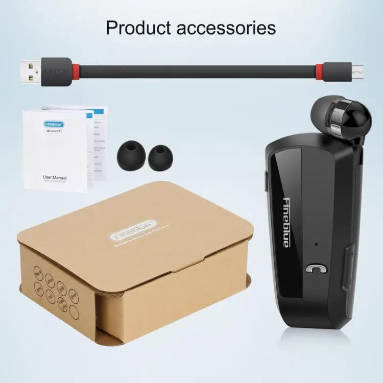 Fineblue F990 CVC6.0 Noise Reduction Lavalier Bluetooth Earphone Support Vibration Reminder - Apple Accessories