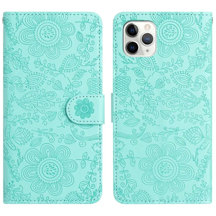 Floral Embossed Pattern Leather Phone Case For iPhone 12 mini For iPhone 11 Pro Max For iPhone 11 For iPhone 11 Pro