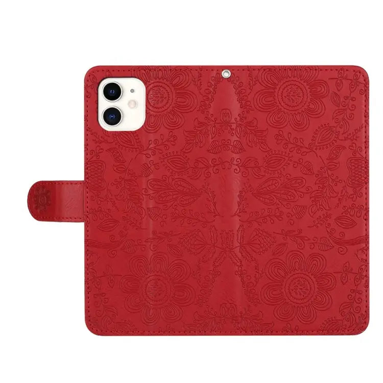 Floral Embossed Pattern Leather Phone Case For iPhone 12 mini For iPhone 11 Pro Max For iPhone 11 For iPhone 11 Pro