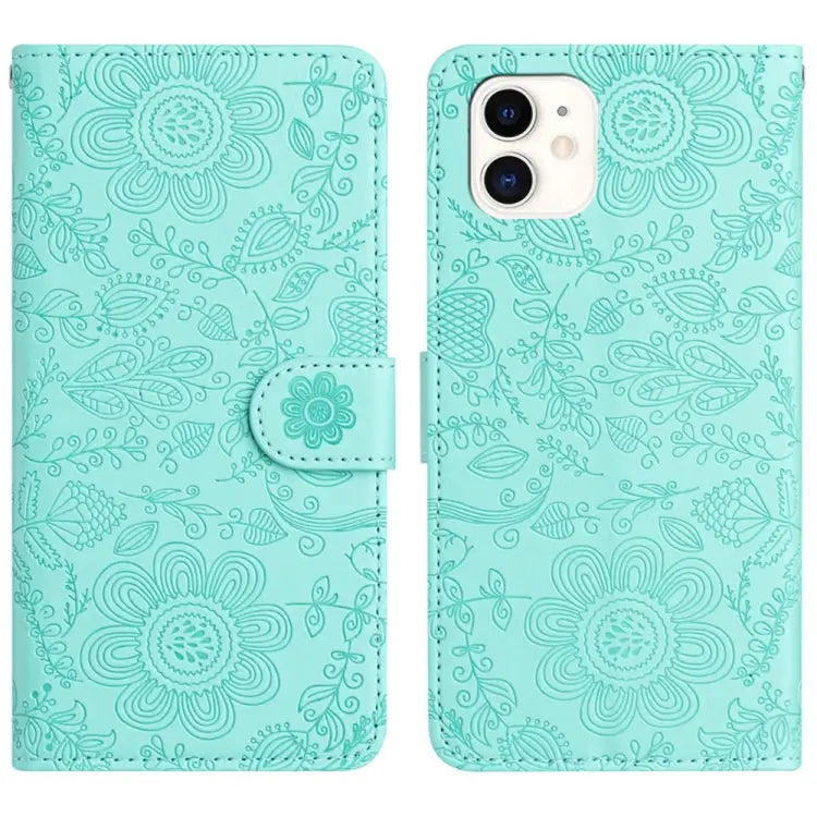 Floral Embossed Pattern Leather Phone Case For iPhone 12 mini For iPhone 11 Pro Max For iPhone 11 For iPhone 11 Pro