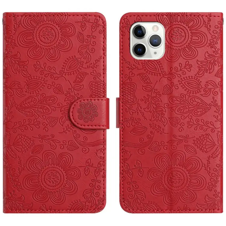 Floral Embossed Pattern Leather Phone Case For iPhone 12 mini For iPhone 11 Pro Max For iPhone 11 For iPhone 11 Pro