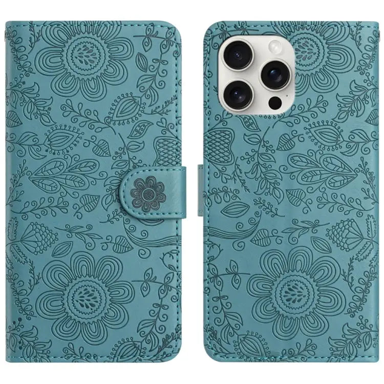 Floral Embossed Pattern Leather Phone Case For iPhone 14 Pro Max For iPhone SE 2022 / 2020 / 8 / 7 For iPhone 13 Pro