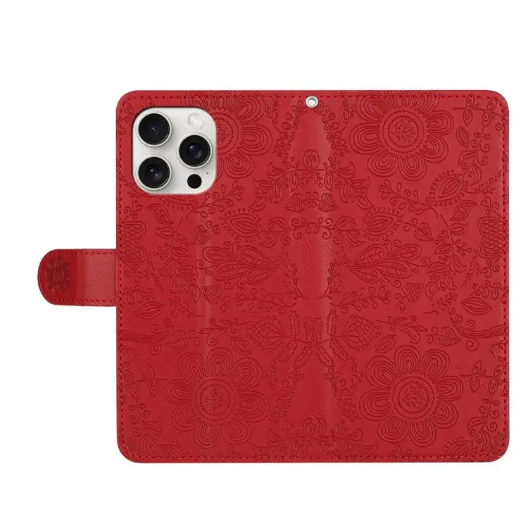 Floral Embossed Pattern Leather Phone Case For iPhone 14 Pro Max For iPhone SE 2022 / 2020 / 8 / 7 For iPhone 13 Pro