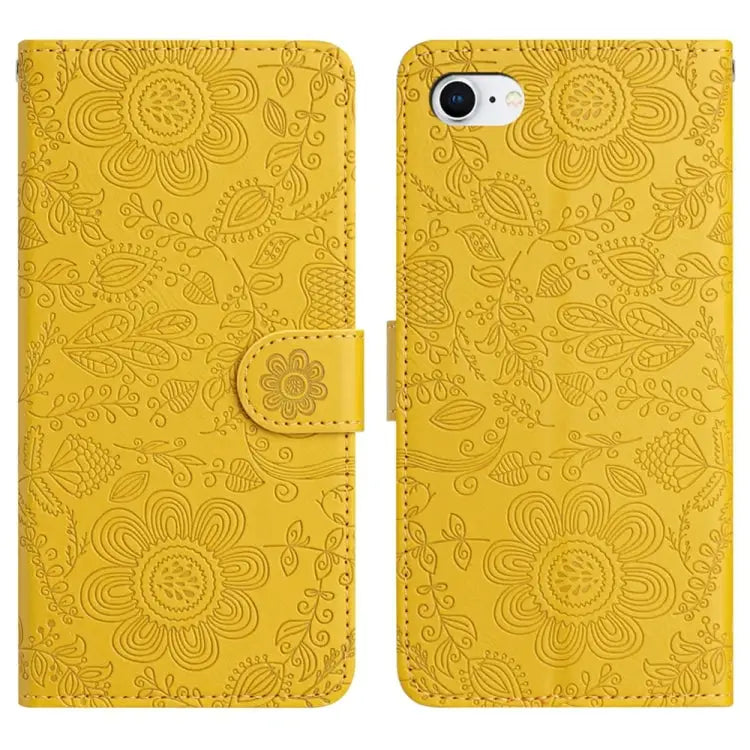 Floral Embossed Pattern Leather Phone Case For iPhone 14 Pro Max For iPhone SE 2022 / 2020 / 8 / 7 For iPhone 13 Pro