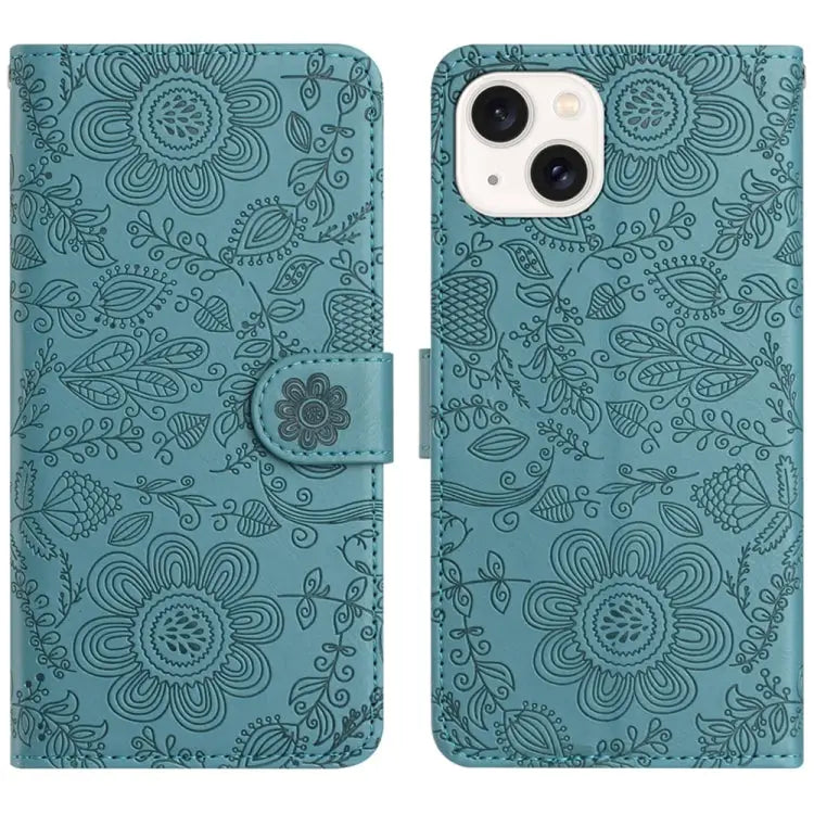 Floral Embossed Pattern Leather Phone Case For iPhone 15 For iPhone 14 Plus For iPhone 14 For iPhone 14 Pro