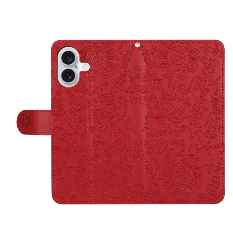 Floral Embossed Pattern Leather Phone Case For iPhone 16 For iPhone 15 Pro Max For iPhone 15 Pro For iPhone 15 Plus