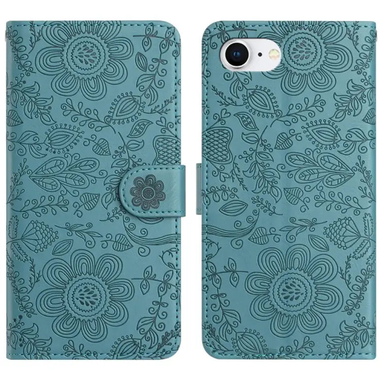 Floral Embossed Pattern Leather Phone Case For iPhone 16e For iPhone 16 Pro Max For iPhone 16 Pro For iPhone 16 Plus