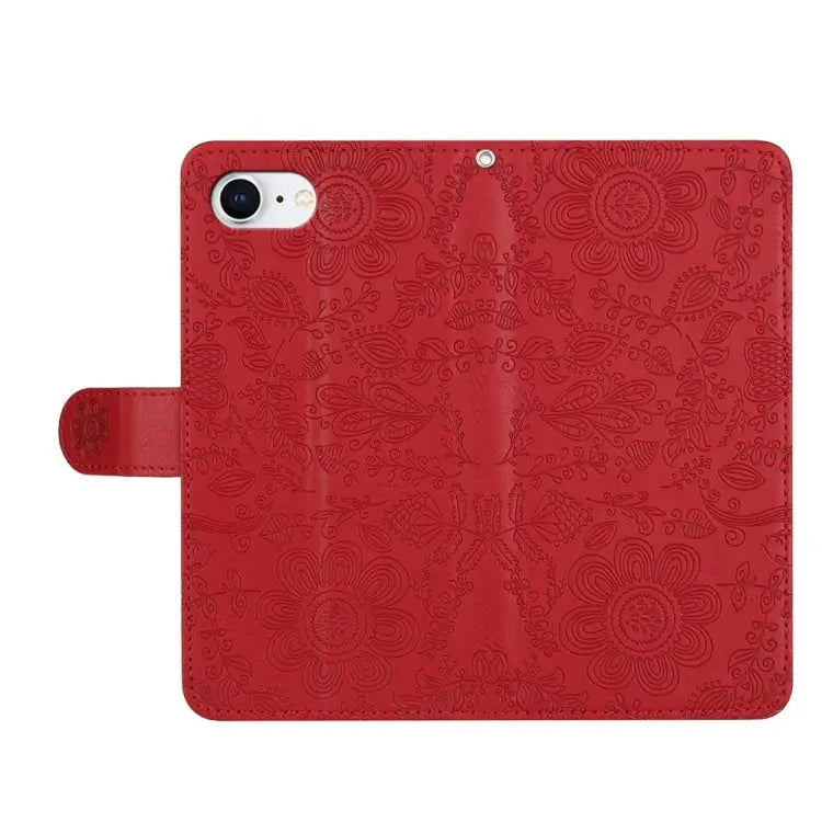 Floral Embossed Pattern Leather Phone Case For iPhone 16e For iPhone 16 Pro Max For iPhone 16 Pro For iPhone 16 Plus
