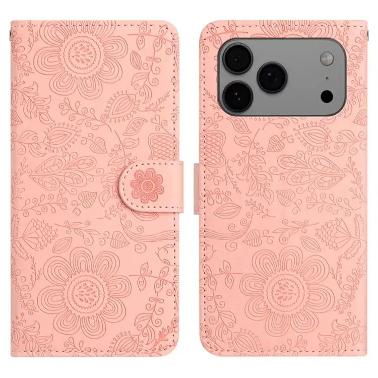 Floral Embossed Pattern Leather Phone Case For iPhone 17 Pro Max For iPhone 17 Pro For iPhone 17 For iPhone 17 Air