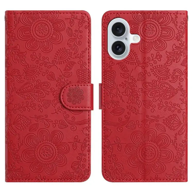 Floral Embossed Pattern Leather Phone Case For iPhone 17 Pro Max For iPhone 17 Pro For iPhone 17 For iPhone 17 Air