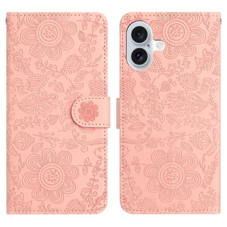 Floral Embossed Pattern Leather Phone Case For iPhone 17 Pro Max For iPhone 17 Pro For iPhone 17 For iPhone 17 Air