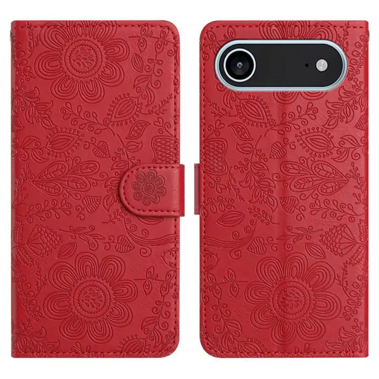 Floral Embossed Pattern Leather Phone Case For iPhone 17 Pro Max For iPhone 17 Pro For iPhone 17 For iPhone 17 Air