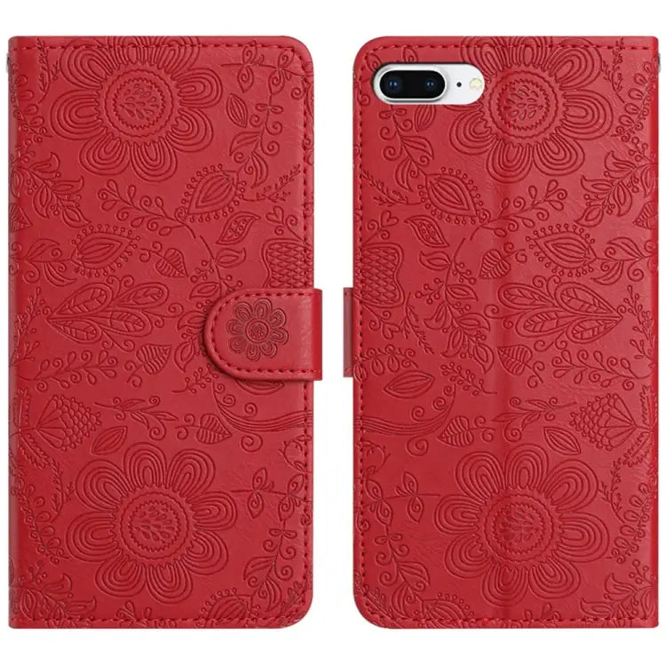 Floral Embossed Pattern Leather Phone Case For iPhone X / XS For iPhone XR For iPhone XS Max For iPhone 7 Plus / 8 Plus
