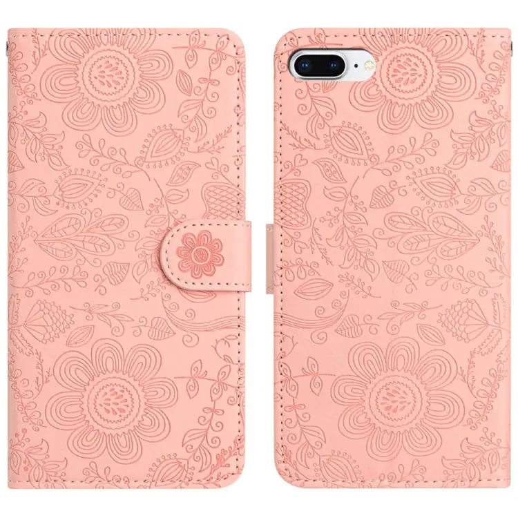 Floral Embossed Pattern Leather Phone Case For iPhone X / XS For iPhone XR For iPhone XS Max For iPhone 7 Plus / 8 Plus