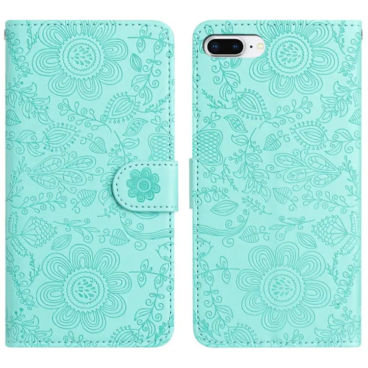 Floral Embossed Pattern Leather Phone Case For iPhone X / XS For iPhone XR For iPhone XS Max For iPhone 7 Plus / 8 Plus