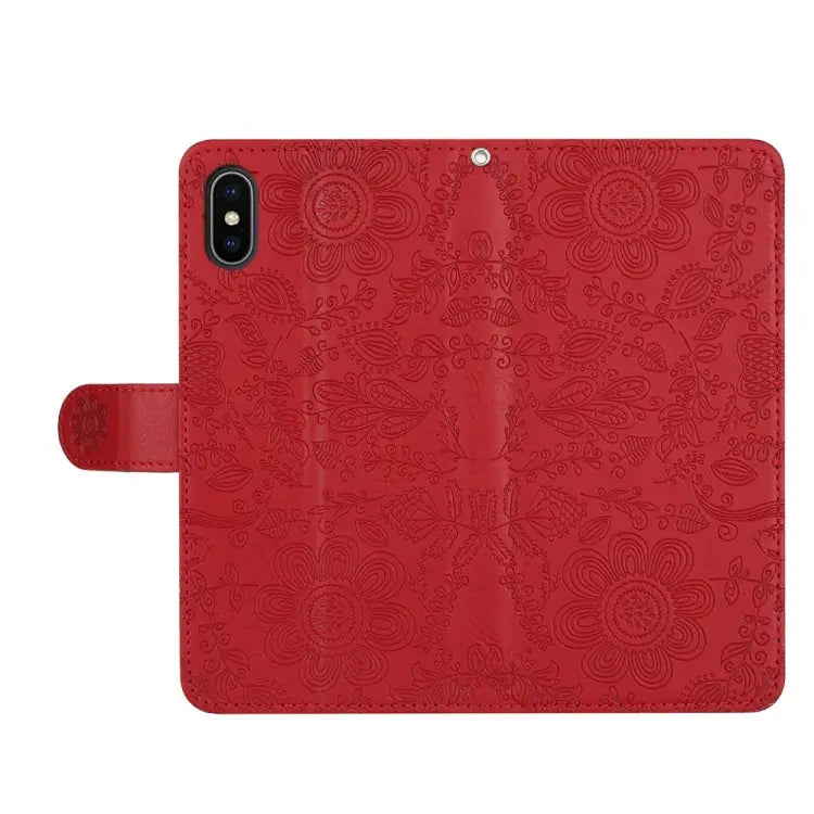 Floral Embossed Pattern Leather Phone Case For iPhone X / XS For iPhone XR For iPhone XS Max For iPhone 7 Plus / 8 Plus